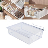 Maxbell Under Shelf Wire Basket Mesh Closet Hanging Basket for Office Wardrobes Home White