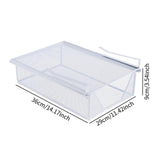Maxbell Under Shelf Wire Basket Mesh Closet Hanging Basket for Office Wardrobes Home White