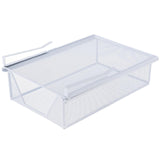 Maxbell Under Shelf Wire Basket Mesh Closet Hanging Basket for Office Wardrobes Home White
