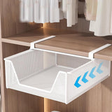 Maxbell Under Shelf Wire Basket Mesh Closet Hanging Basket for Office Wardrobes Home White