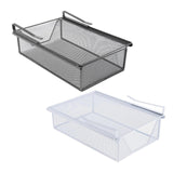 Maxbell Under Shelf Wire Basket Mesh Closet Hanging Basket for Office Wardrobes Home White
