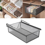 Maxbell Under Shelf Wire Basket Mesh Closet Hanging Basket for Office Wardrobes Home Black