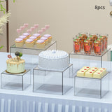 Buffet Risers 5 Sided Dessert Table Display for Collection Cosmetics Dessert 8pcs