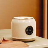 Digital Rice Cooker Auto Keep Warm 2L 7 Cooking Function for Pasta Eggs Soup white
