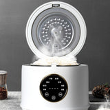 Digital Rice Cooker Auto Keep Warm 2L 7 Cooking Function for Pasta Eggs Soup white