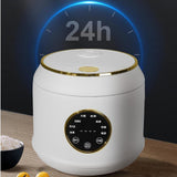 Digital Rice Cooker Auto Keep Warm 2L 7 Cooking Function for Pasta Eggs Soup white