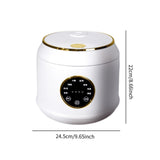 Digital Rice Cooker Auto Keep Warm 2L 7 Cooking Function for Pasta Eggs Soup white