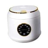 Digital Rice Cooker Auto Keep Warm 2L 7 Cooking Function for Pasta Eggs Soup white