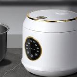 Digital Rice Cooker Auto Keep Warm 2L 7 Cooking Function for Pasta Eggs Soup white