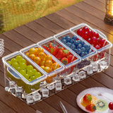 Maxbell Ice Cooled Condiment Serving Container Sturdy for Indoor Work Party Supplies