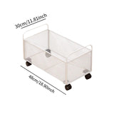 Maxbell Mesh Rolling File Cart with Wheels Rolling Organizer for Handbag Toys Office 48x30x30cm