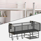 Maxbell Bedside Shelf Office Cubicle Wall Hanging Organizer for Phone Bedroom Tissue Black B