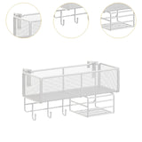 Maxbell Bedside Shelf Office Cubicle Wall Hanging Organizer for Phone Bedroom Tissue White B