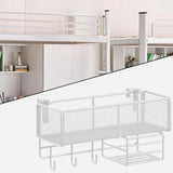 Maxbell Bedside Shelf Office Cubicle Wall Hanging Organizer for Phone Bedroom Tissue White B