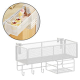 Maxbell Bedside Shelf Office Cubicle Wall Hanging Organizer for Phone Bedroom Tissue White B