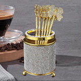 Coffee Spoon Set Flatware Dessert Spoon Holder Set for Fruit Ice Cream Hotel