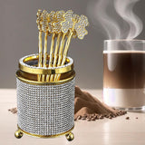 Coffee Spoon Set Flatware Dessert Spoon Holder Set for Fruit Ice Cream Hotel