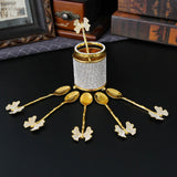 Coffee Spoon Set Flatware Dessert Spoon Holder Set for Fruit Ice Cream Hotel