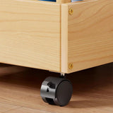 Rolling Cart 2 Tiers Wood Cart with Caster Wheels for Household Hotel Office M