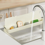 Sink Splash Guard with Sponge Holder Premium Storage Rack Water Splash Guard white