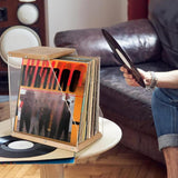 Vinyl Record Storage Visible Wooden LP Record Crate for Bedroom Office files