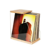 Vinyl Record Storage Visible Wooden LP Record Crate for Bedroom Office files
