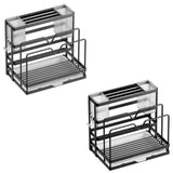 Kitchen Cutlery Holder Sponge Brush Holder for Cutting Board Soap Restaurant Gray