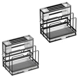 Kitchen Cutlery Holder Sponge Brush Holder for Cutting Board Soap Restaurant Gray