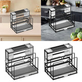 Kitchen Cutlery Holder Sponge Brush Holder for Cutting Board Soap Restaurant Gray