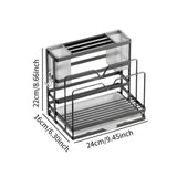 Kitchen Cutlery Holder Sponge Brush Holder for Cutting Board Soap Restaurant Gray