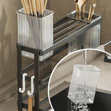 Kitchen Cutlery Holder Sponge Brush Holder for Cutting Board Soap Restaurant Gray