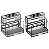 Kitchen Cutlery Holder Sponge Brush Holder for Cutting Board Soap Restaurant Gray