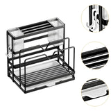 Kitchen Cutlery Holder Sponge Brush Holder for Cutting Board Soap Restaurant Black