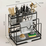 Kitchen Cutlery Holder Sponge Brush Holder for Cutting Board Soap Restaurant Black