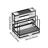 Kitchen Cutlery Holder Sponge Brush Holder for Cutting Board Soap Restaurant Black