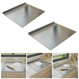 Stainless Steel Cutting Board Sturdy with Counter Lip Rustproof Pastry Board 40x30cm