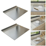 Stainless Steel Cutting Board Sturdy with Counter Lip Rustproof Pastry Board 40x30cm