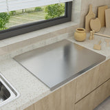 Stainless Steel Cutting Board Sturdy with Counter Lip Rustproof Pastry Board 40x30cm