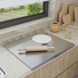 Stainless Steel Cutting Board Sturdy with Counter Lip Rustproof Pastry Board 50x40cm