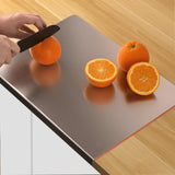 Stainless Steel Cutting Board Sturdy with Counter Lip Rustproof Pastry Board 50x40cm