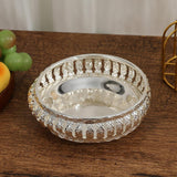 Maxbell Cosmetic Storage Tray Bathroom Vanity Tray Round Decorative Tray for Wedding