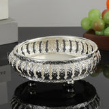 Maxbell Cosmetic Storage Tray Bathroom Vanity Tray Round Decorative Tray for Wedding