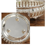 Maxbell Cosmetic Storage Tray Bathroom Vanity Tray Round Decorative Tray for Wedding