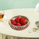 Maxbell Cosmetic Storage Tray Bathroom Vanity Tray Round Decorative Tray for Wedding