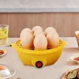 Egg Boiler Machine Egg Steamer with Lid and Measuring Cup 2 Layer Egg Cooker Yellow
