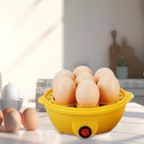 Egg Boiler Machine Egg Steamer with Lid and Measuring Cup 2 Layer Egg Cooker Yellow