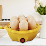 Egg Boiler Machine Egg Steamer with Lid and Measuring Cup 2 Layer Egg Cooker Yellow