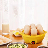 Egg Boiler Machine Egg Steamer with Lid and Measuring Cup 2 Layer Egg Cooker Yellow