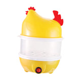 Egg Boiler Machine Egg Steamer with Lid and Measuring Cup 2 Layer Egg Cooker Yellow