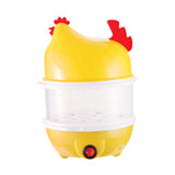 Egg Boiler Machine Egg Steamer with Lid and Measuring Cup 2 Layer Egg Cooker Yellow